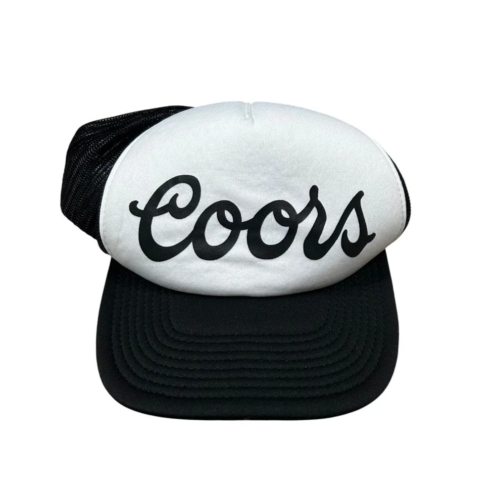 Vintage Style‎ Coors Black & White Trucker Hat Beer Adjustable Snapback Cap